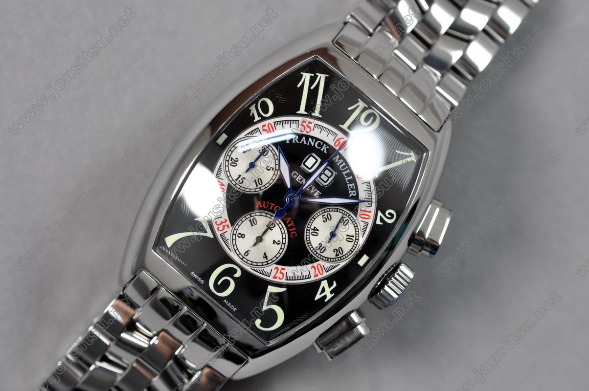 フランクミュラー Casablanca Big Date Chrono SS/SS ブラックダイヤル A-7750 自動巻-NO.45613