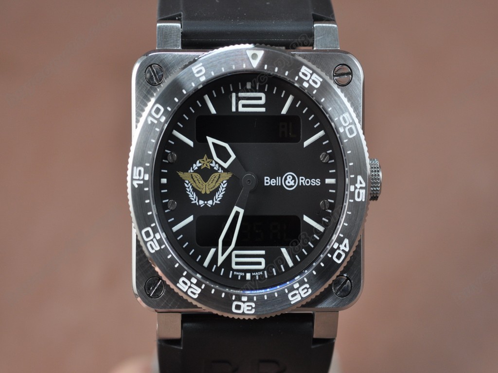 Bell & Ross【男性用】 BR03 Type Aviation SS French Air Force Black Dial  Swiss Eta石英機芯搭載