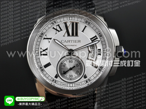 卡地亞【男性用】的Calibre de Cartier有系列不銹鋼錶殼白色面盤2824自動機械機芯