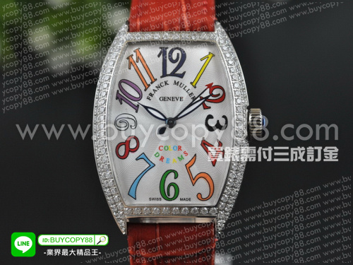 法蘭克穆勒【女性用】Color Dreams女士系列腕錶不銹鋼錶殼+鑲嵌鑽表圈石英機芯
