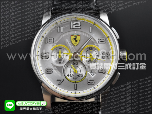 法拉利【男性用】Heritage系列不銹鋼錶殼原裝機VD63石英計時碼表機芯