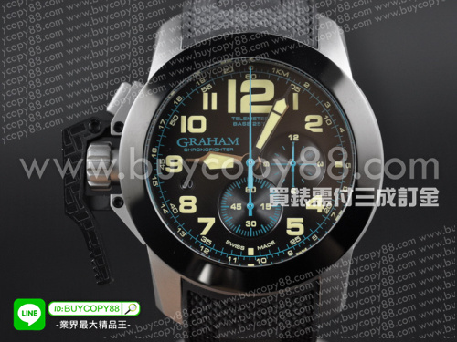 林漢姆【男性用】新款黑色撒哈拉超大Chronofighter系列腕錶日本石英計時機芯