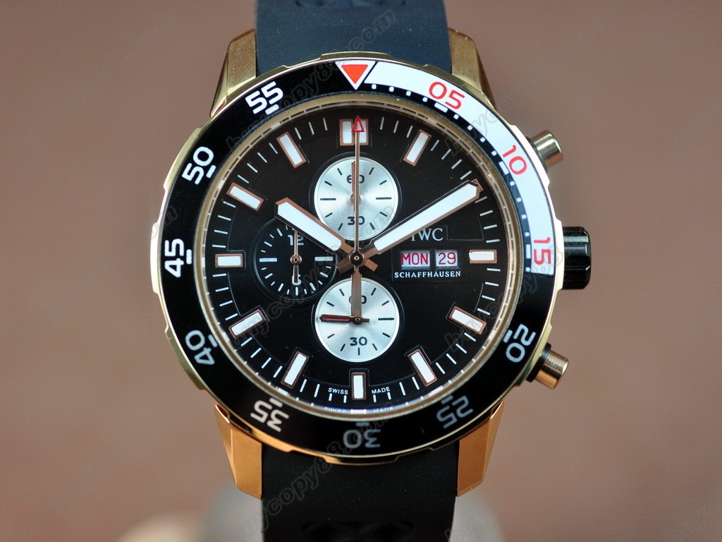 Iwc Watches Aquatimer RG/Black Japan OS 20石英機芯搭載　