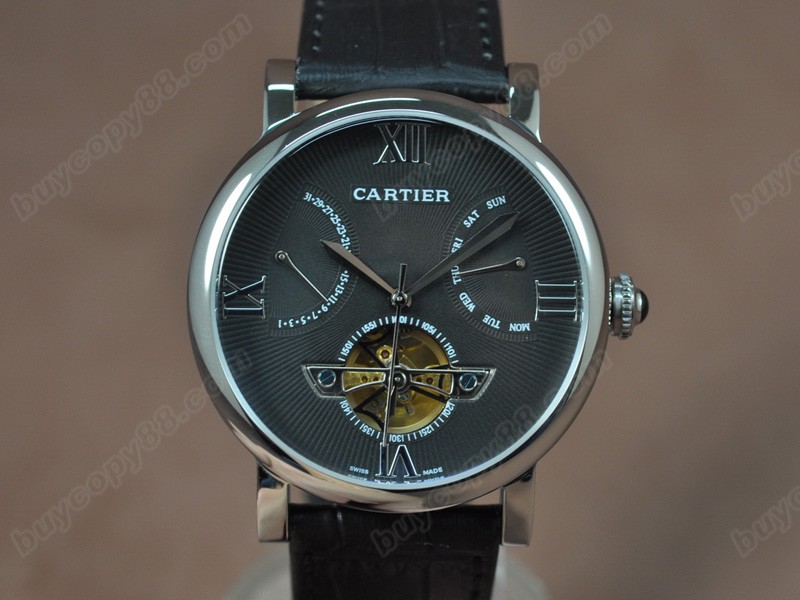 卡地亞Cartier Calender Tourbillon SS/LE Grey Asian自動機芯搭載