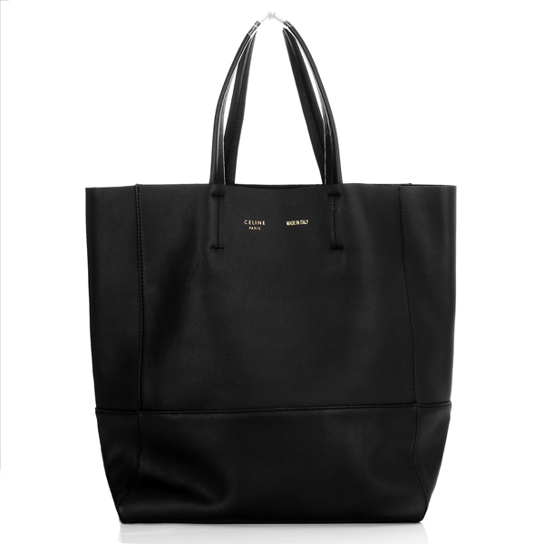 CELINE Cabas小羊皮革直式購物袋(黑色)
