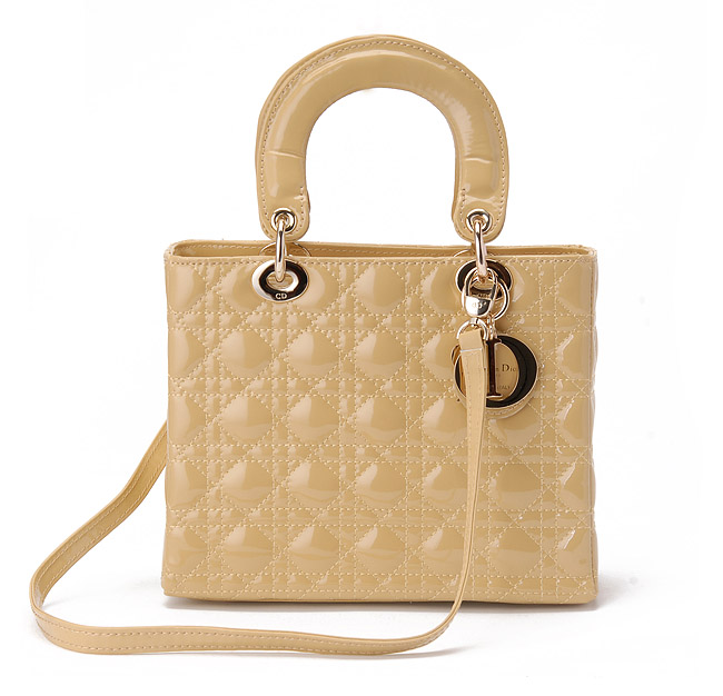 DIOR-Lady Dior-6325-wf-go-q 經典菱格紋漆皮手提包