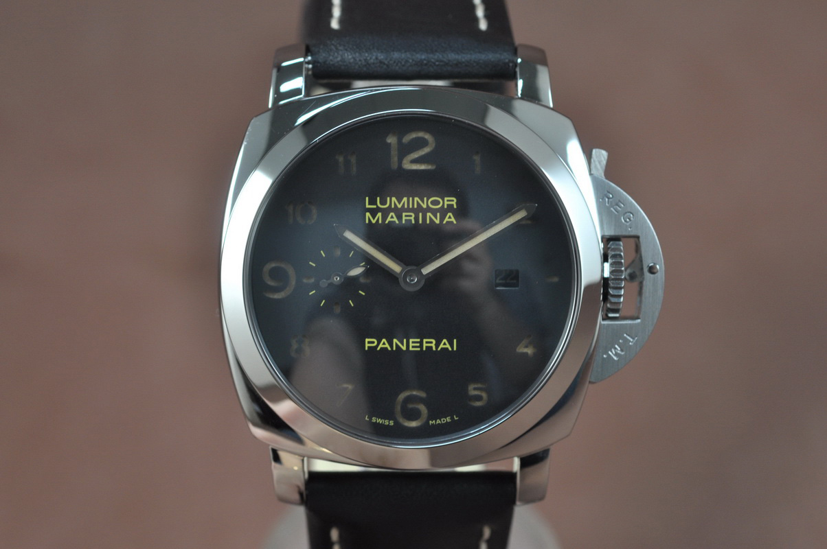 沛納海 Watches Luminor Marina 44mm SS/LE 黑 文字盤 Asia 自動機芯 搭 載 21J