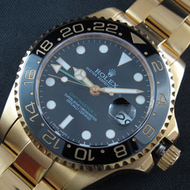 ロレックス GMT Master II スーパーコピー , 21600振動 ゴールドコーティング
