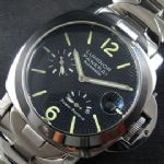 パネライルミノールパワーリザーブ スーパーコピー,  21600振動 ブラックカレンダーディスク